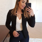 Veste de blazer décontractée de couleur unie pour femme