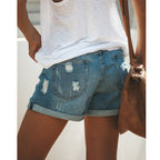 Shorts en jean déchiré pour femme