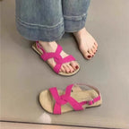 Sandales rétro à boucle et brides croisées pour femme – été