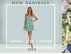 Robe Trapèze sans Dos Imprimé Feuilles Manches Tendance