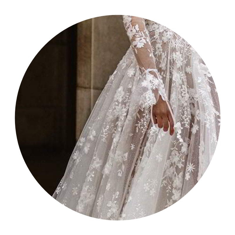 Robe de mariée sexy en dentelle à manches longues, robe de soirée