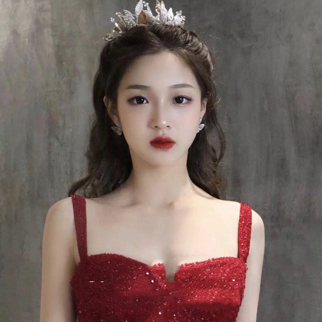 Nouvelle Robe de Fiançailles Princesse Haut de Gamme à Paillettes pour Femmes Main Image