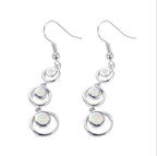 Boucles d'oreilles HAIMIS en opale de feu bleue, grande vente, pour femmes, bijoux fantaisie - Cœur, boîte cadeau offerte