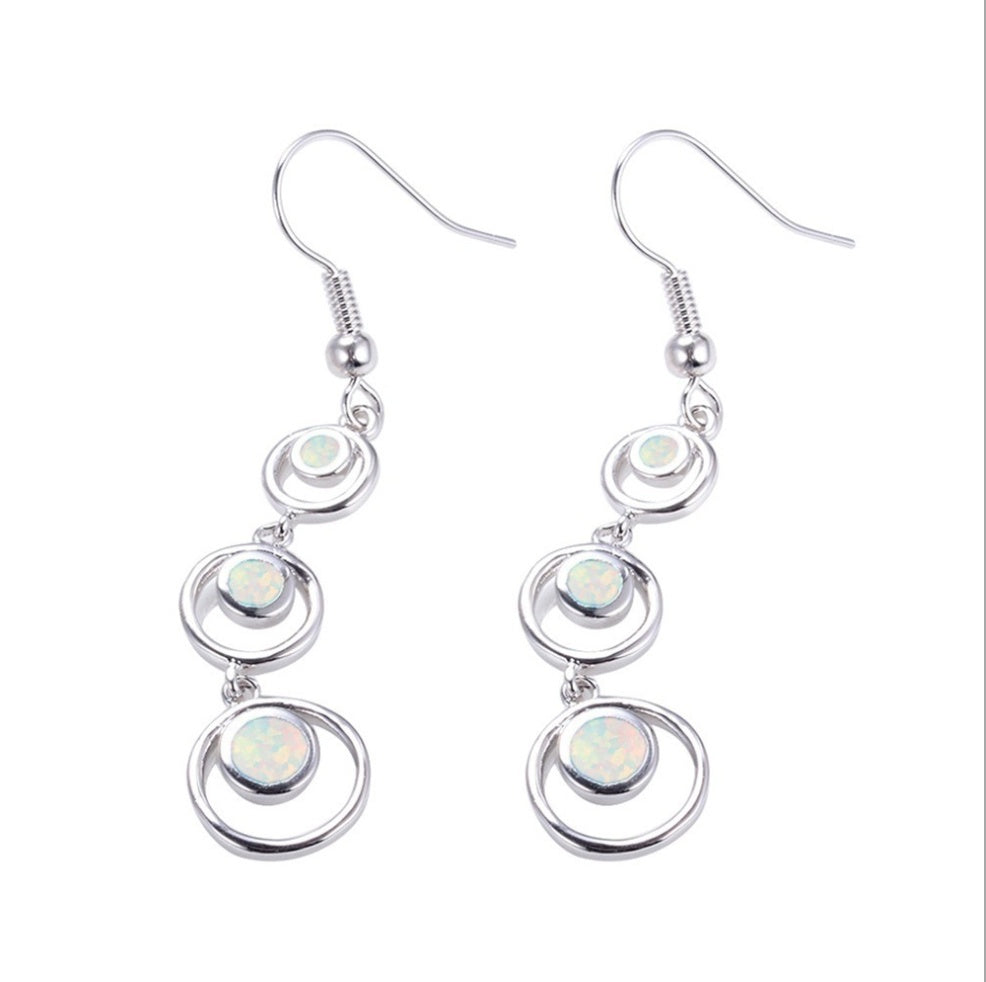 Boucles d'oreilles HAIMIS en opale de feu bleue, grande vente, pour femmes, bijoux fantaisie - Cœur, boîte cadeau offerte
