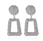 Grandes boucles d'oreilles vintage pour femmes, or, argent, noir, géométriques, style affirmé, pendantes, bijoux de mode