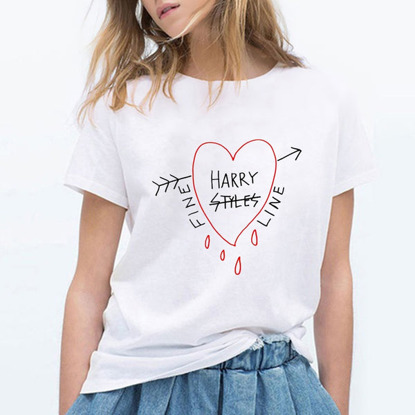 Harry Styles Fine Line T-shirt coréen femme hauts de mode chemises à manches courtes col rond t-shirts loisirs haut décontracté dames
