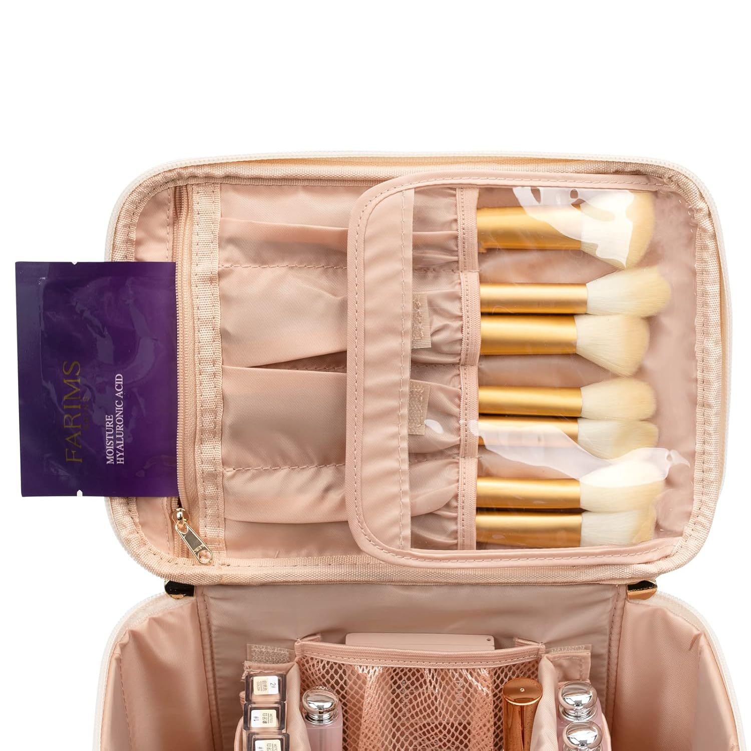Trousse de Maquillage Portable, Grande Trousse de Toilette, Rangement de Haute Qualité
