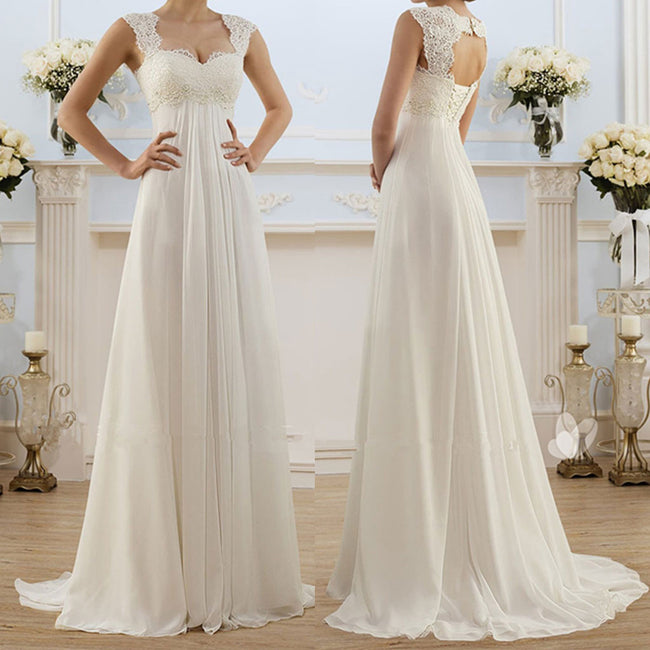 Robe en dentelle avec surpiqûres visibles Hover Image