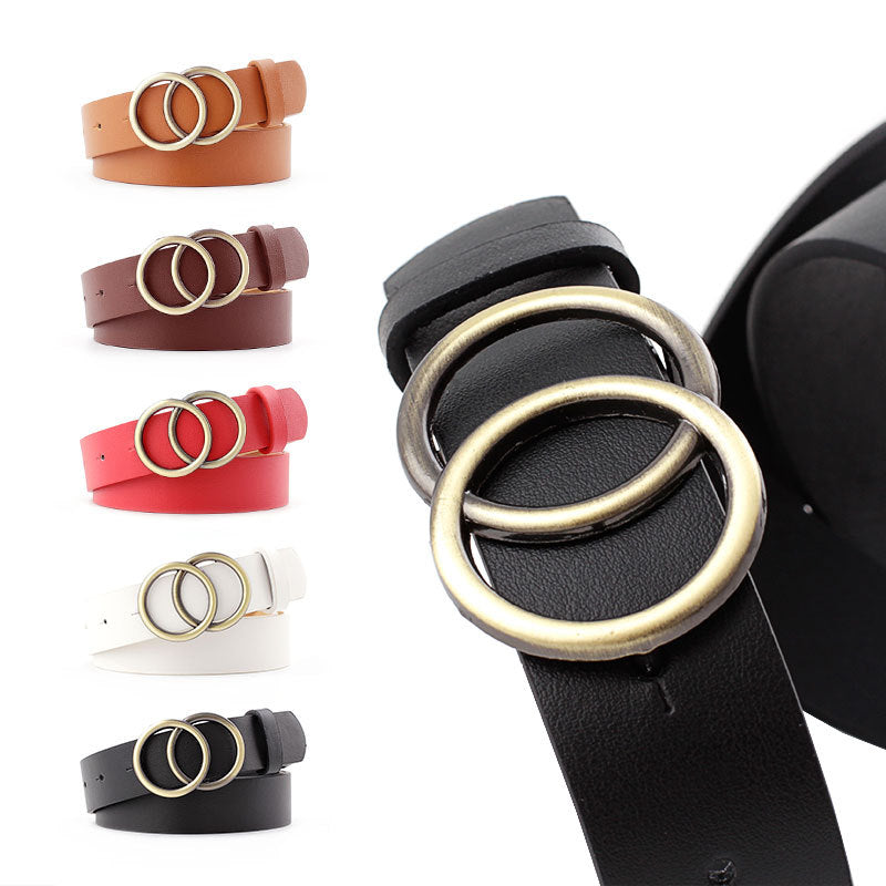 Ceinture femme avec boucle ronde en bronze