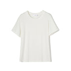 T-shirt basique en maille unie pour femme, en coton décontracté