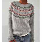 Round Neck Multicolor Loose Fashion Sweater Women