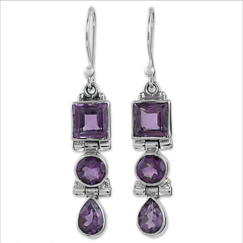 Boucles d'oreilles tendance géométriques rondes rétro en zircon pour femme