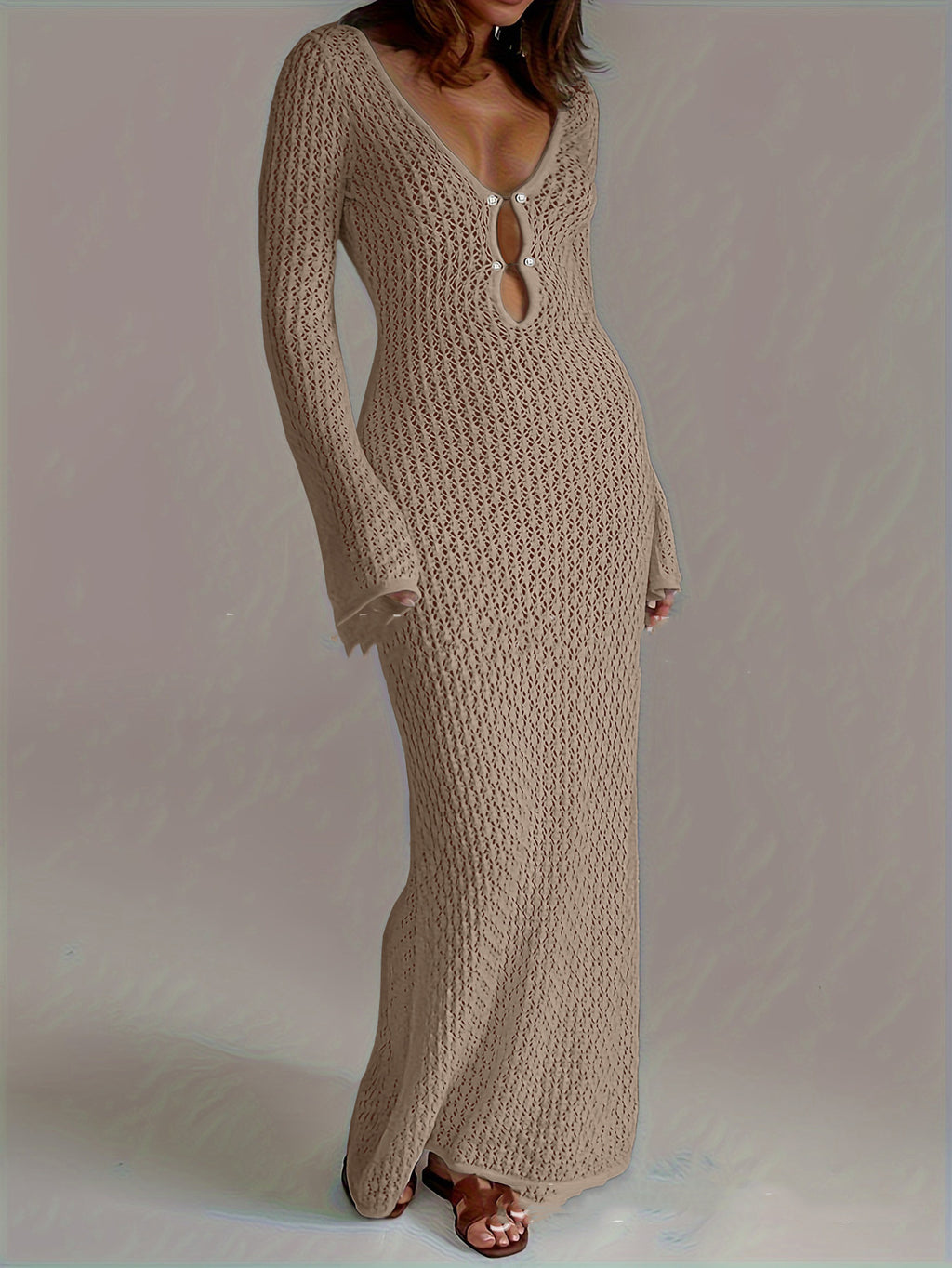 Nouvelle Robe de Plage Femme Couleur Unie