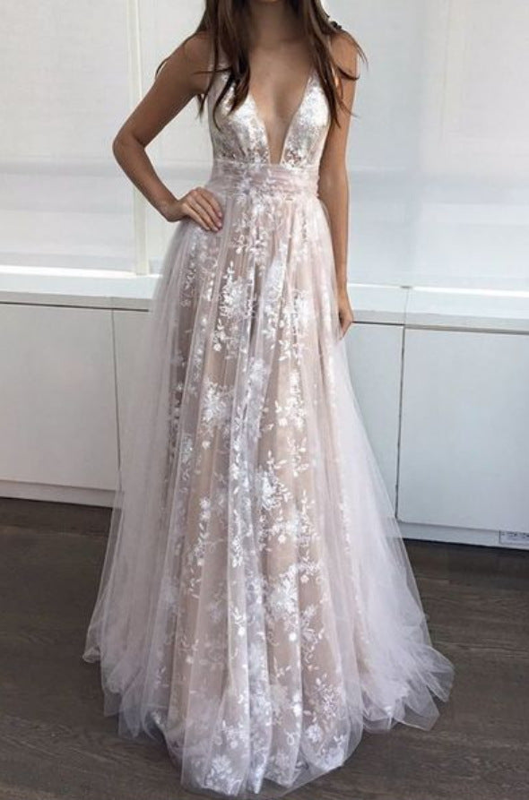 Nouvelle robe AliExpress modèles explosifs dentelle décolleté plongeant robe de mariée longue jupe vêtements pour femmes