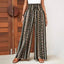 Pantalon large ample taille haute imprimé pour femme