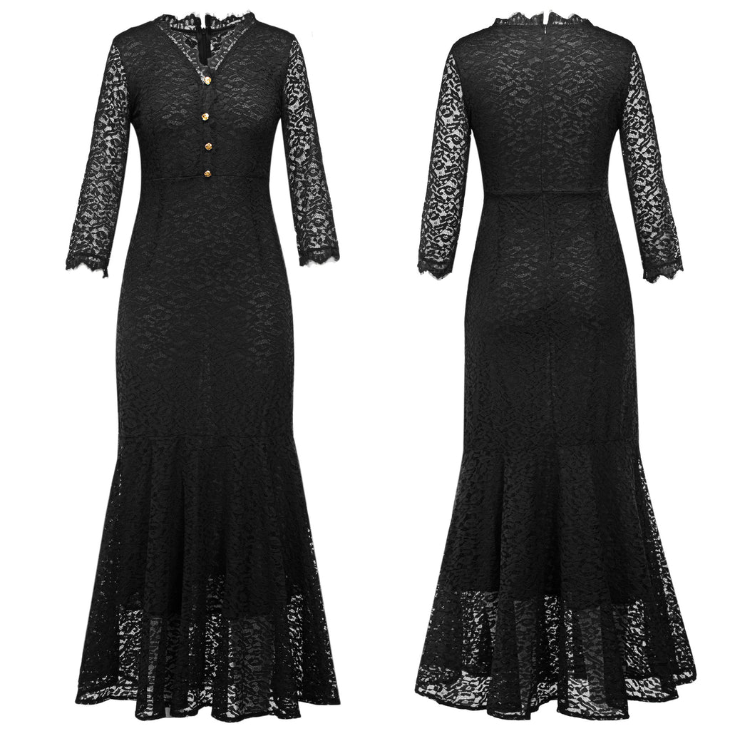 Robe de soirée florale et robe de mariée à col en V