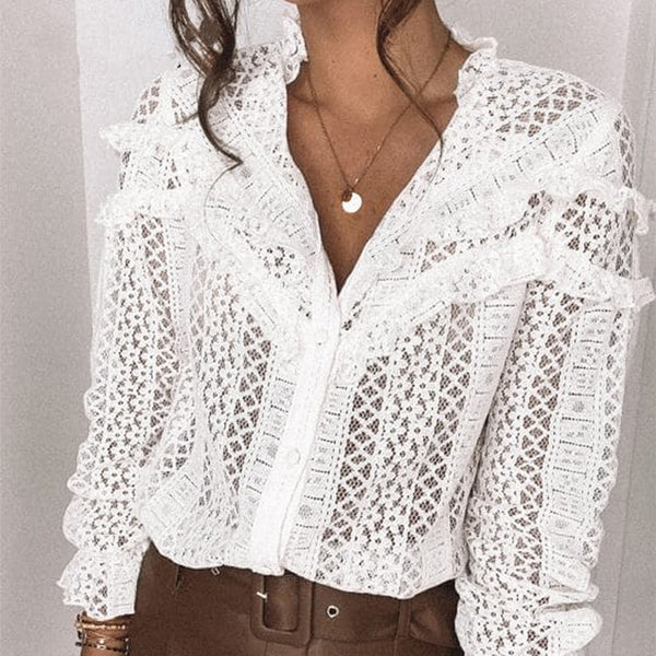 Nouvelle Chemise Femme Sexy En Dentelle Découpée