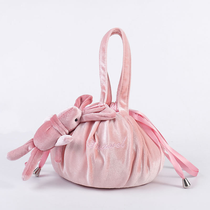 Nouveaux sacs cosmétiques en velours avec oreilles de lapin de dessin animé, trousse de maquillage, sacs cadeaux auto-adhésifs pour Pâques joyeuses pour filles