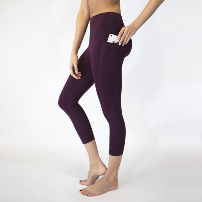 Pantalon de yoga de couleur unie pour femmes avec poches Main Image