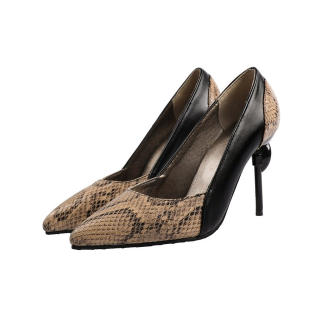 Escarpins en cuir façon serpent Hover Image