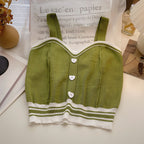 Gilet court en maille pour femme Sweet Wind Love Button