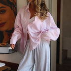 Striped Button Long Sleeve Cardigan Shirt Women