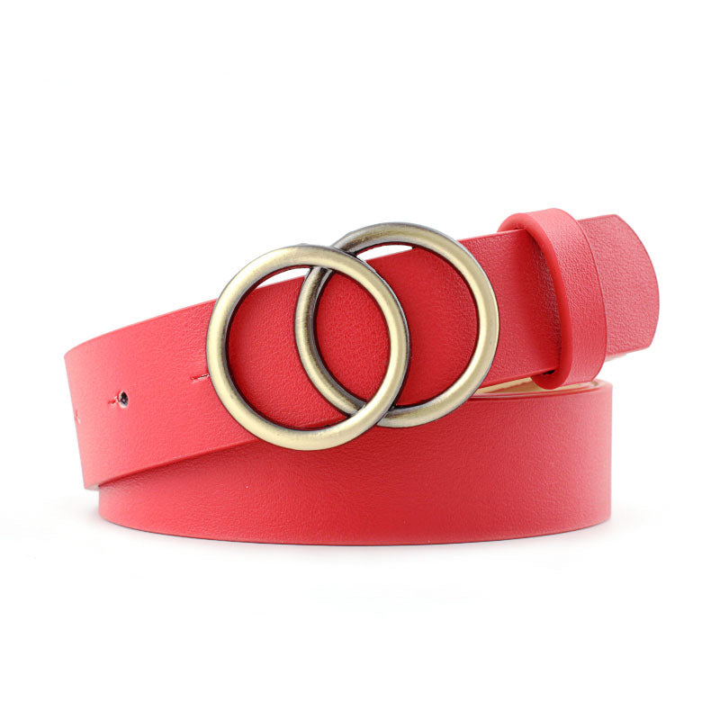 Ceinture femme avec boucle ronde en bronze