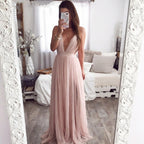 deep V strap dress