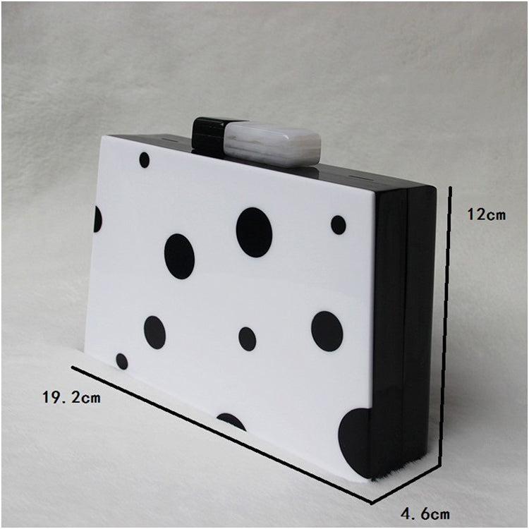 Sac de soirée Sac de mariage Pochette à pois noirs et blancs Nouvelle mode européenne et américaine