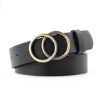Ceinture femme avec boucle ronde en bronze