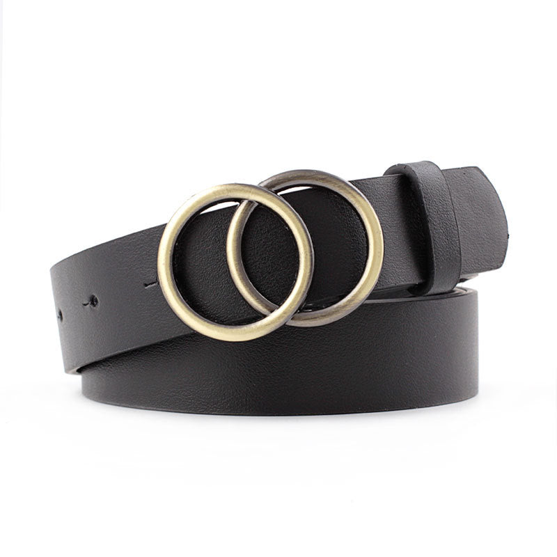 Ceinture femme avec boucle ronde en bronze