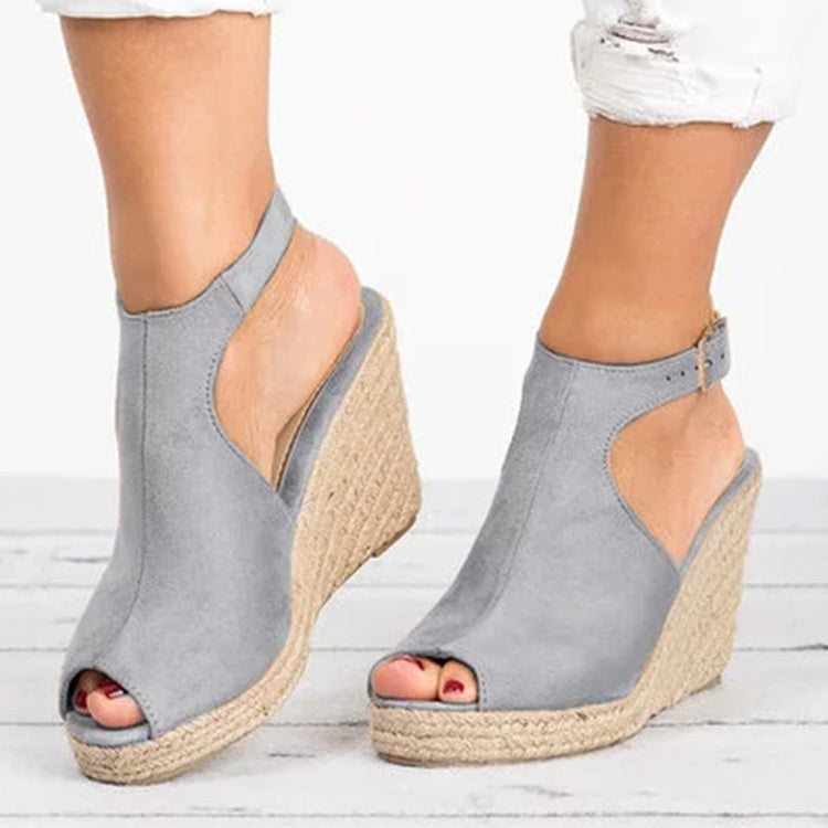 Sandales compensées femme peep toe spartiates à plateforme talons hauts