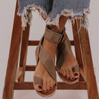 Sandales grande taille pour femmes, chaussures plates romaines