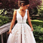 Robe de soirée de mariée en dentelle à épaules dénudées