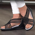 Sandales grande taille pour femmes, décolleté bas, respirantes, soutien-gorge de sport tressé, chaussures à bout de poisson, sandales pour femmes