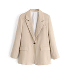 Blazer cintré, drapé, à boutons, qui s'accorde avec tout