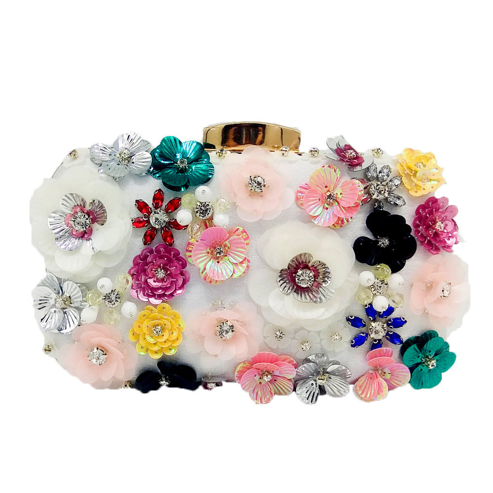 Pochette de Soirée Perles Fleurs