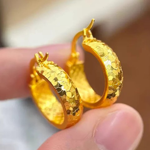 Boucles d'oreilles effet glace pilée pour femme