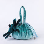 Nouveaux sacs cosmétiques en velours avec oreilles de lapin de dessin animé, trousse de maquillage, sacs cadeaux auto-adhésifs pour Pâques joyeuses pour filles