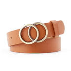 Ceinture femme avec boucle ronde en bronze