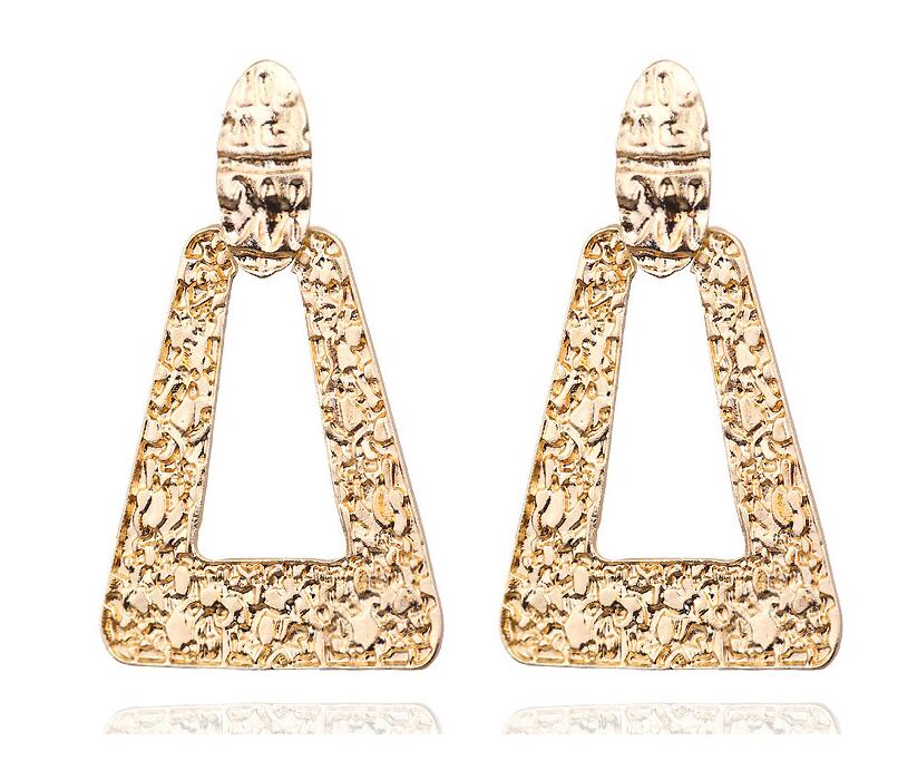Grandes boucles d'oreilles vintage pour femmes, or, argent, noir, géométriques, style affirmé, pendantes, bijoux de mode