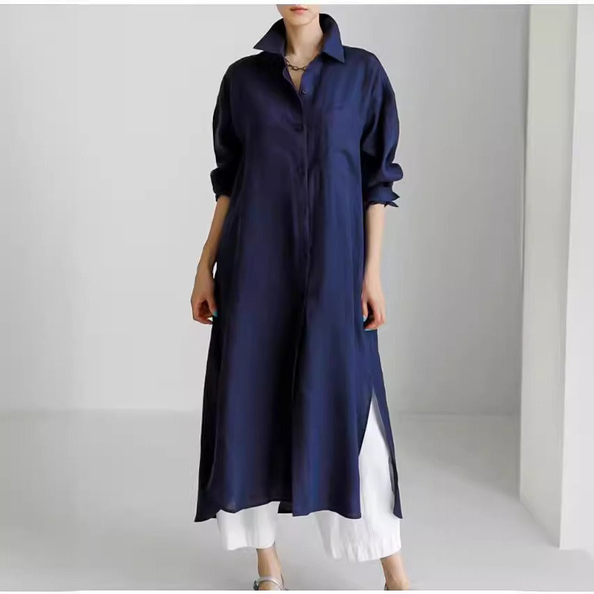 Cardigan Femme Coton et Lin Robe Mi-Manches Femme