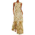 Robe longue femme imprimé peint mode