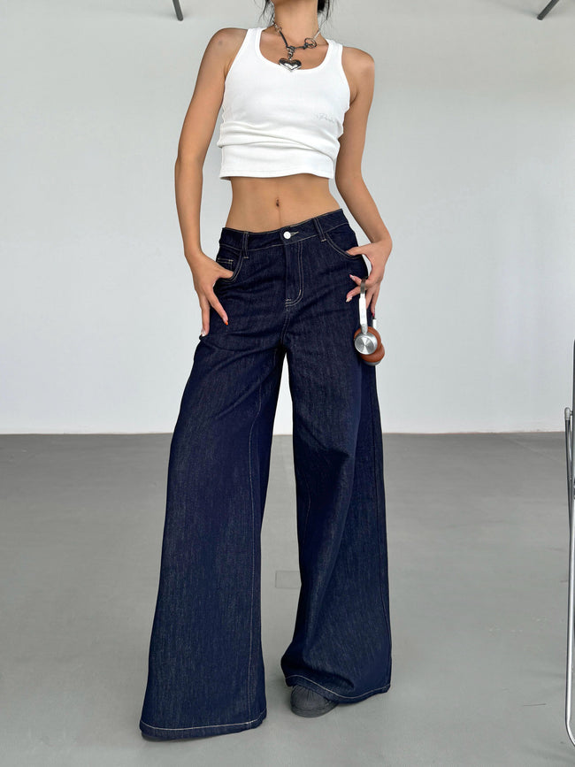Jeans larges "American Retro" tendance pour femmes Main Image