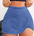 Mini-short en jean moulant pour femme