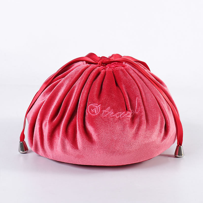 Nouveaux sacs cosmétiques en velours avec oreilles de lapin de dessin animé, trousse de maquillage, sacs cadeaux auto-adhésifs pour Pâques joyeuses pour filles