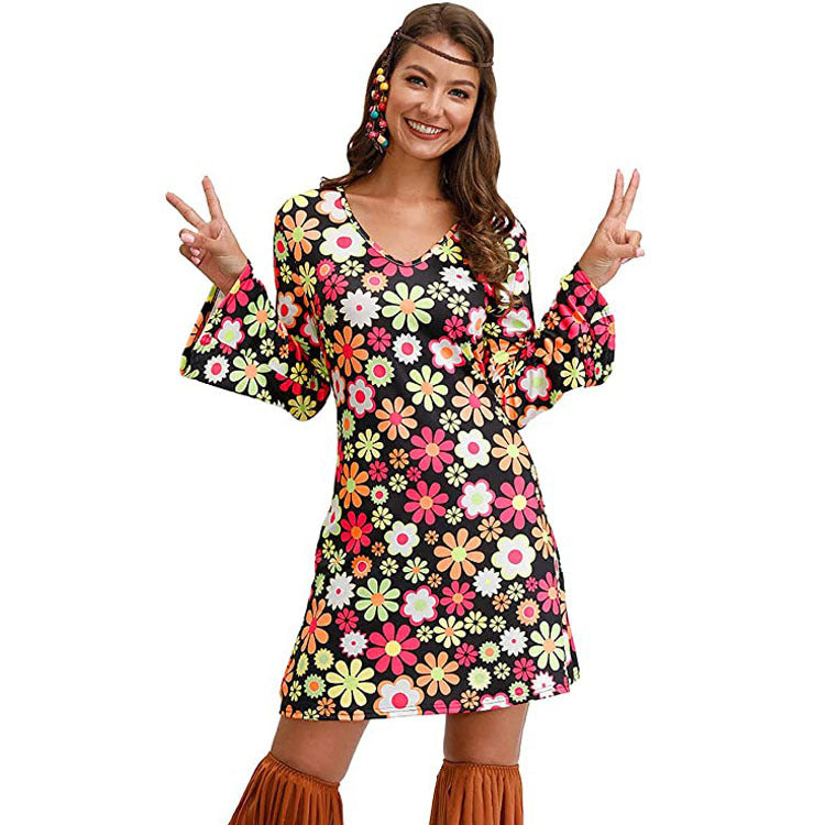 Robe imprimée hippie pour femme