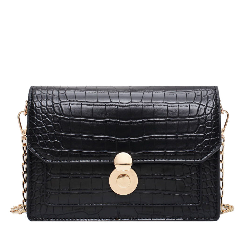 Sac à bandoulière en cuir PU motif pierre pour femmes