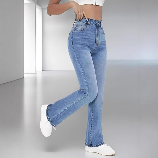 Jeans moulant femme style européen et américain - Jean femme coupe slim flatteur et tendance - Bleu clair Main Image