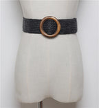 Ceinture tissée à boucle ronde avec corde en cire bohème